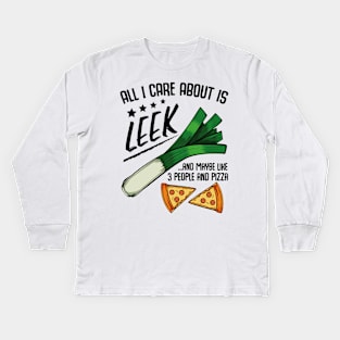 Leek Vegan Kids Long Sleeve T-Shirt